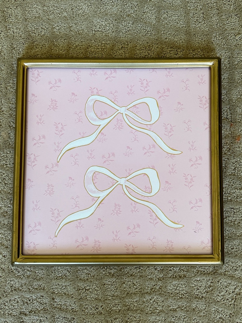 Hobby Lobby 12” x 12” Pink Bow Wall Art Decor 🎀✨